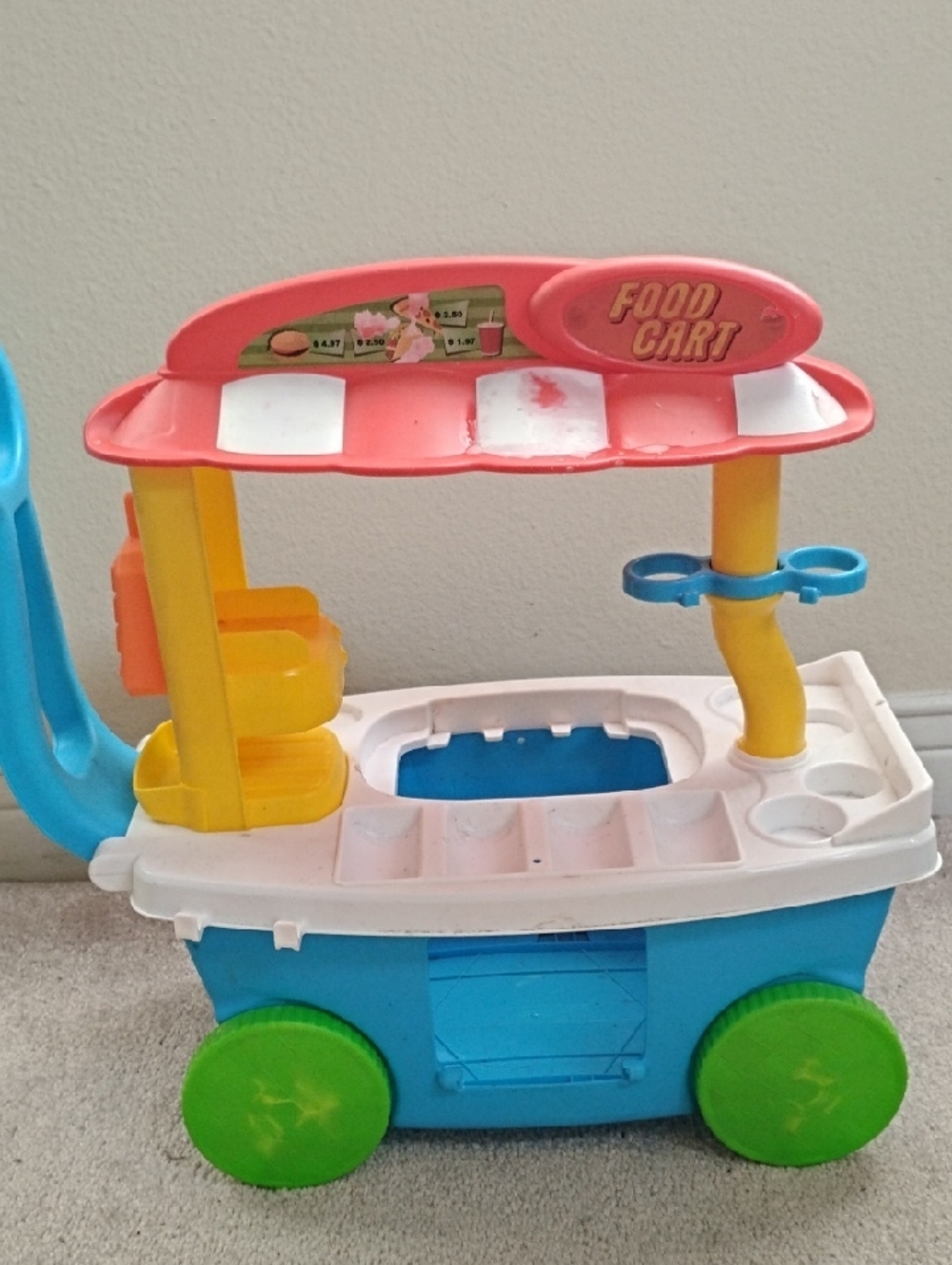 Kids Pink and Blue Food Cart Playset